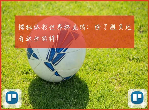 揭秘体彩世界杯竞猜：除了胜负还有这些花样！